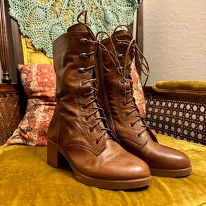 Ecosusi Vegan Leather Laceup Ankle Boots